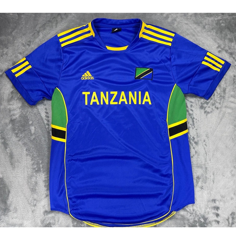 Adidas Tanzania Soccer Jersey Mens XL Blue Yellow National Team Football Shirt‎